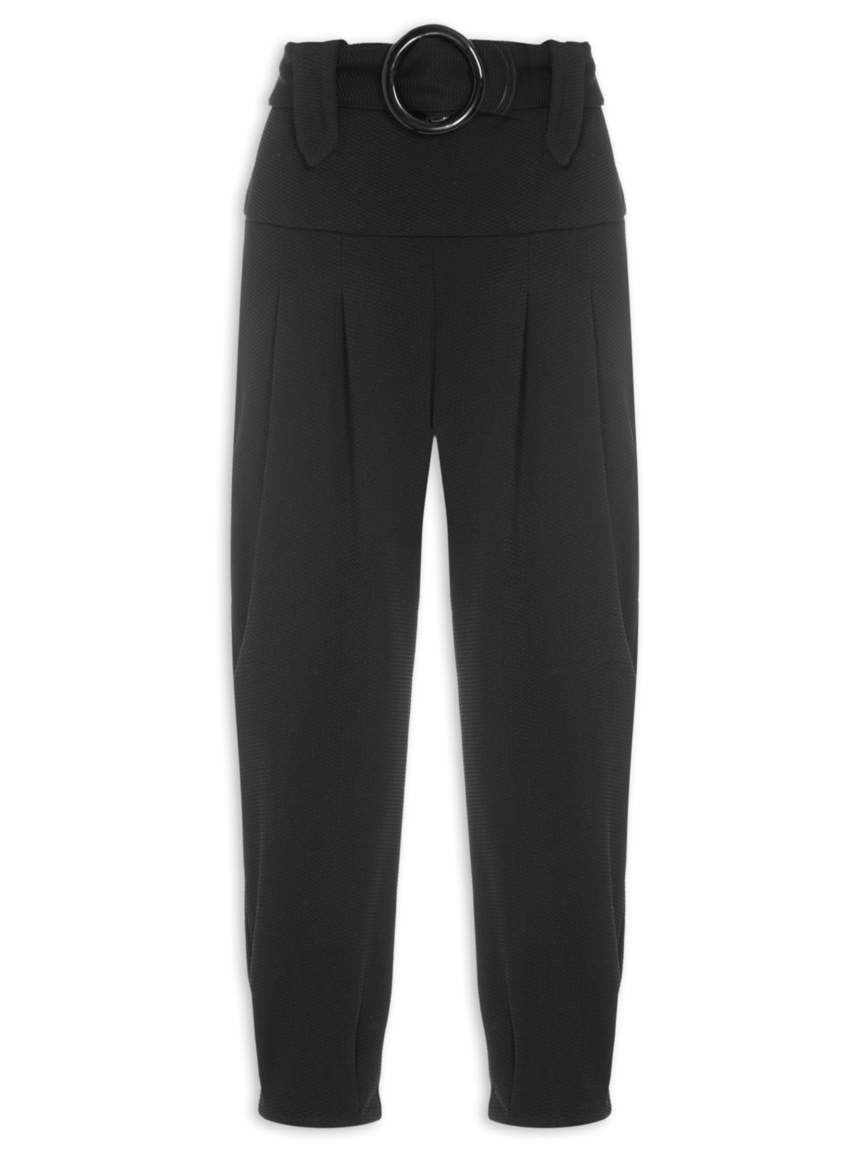 Calça Feminina Maxi Passador Texturizada - Preto