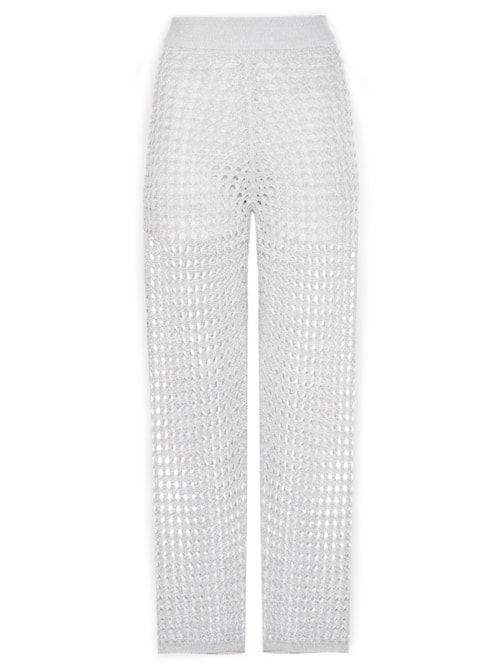 Calça Feminina Maxi Rede Rayon - Prata