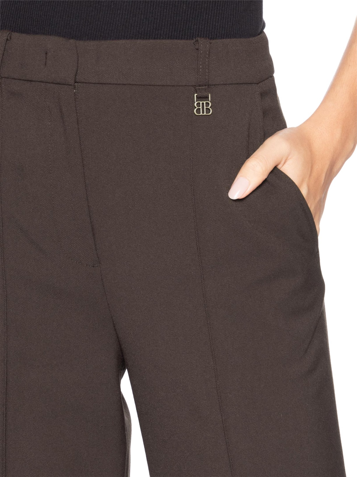 Calça Feminina Mayfair Twill Marrom Bo.bô
