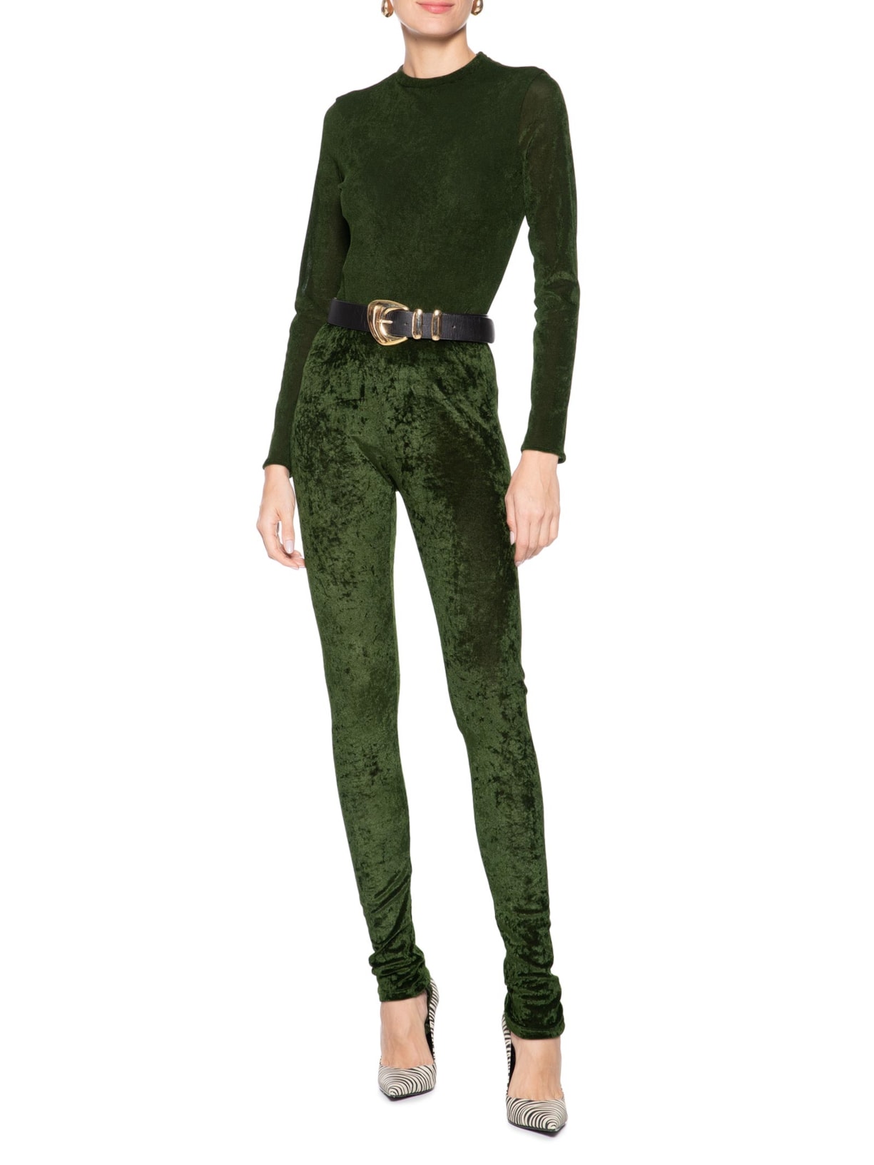 Calça Feminina Meia Legging Verde Reinaldo Lourenço