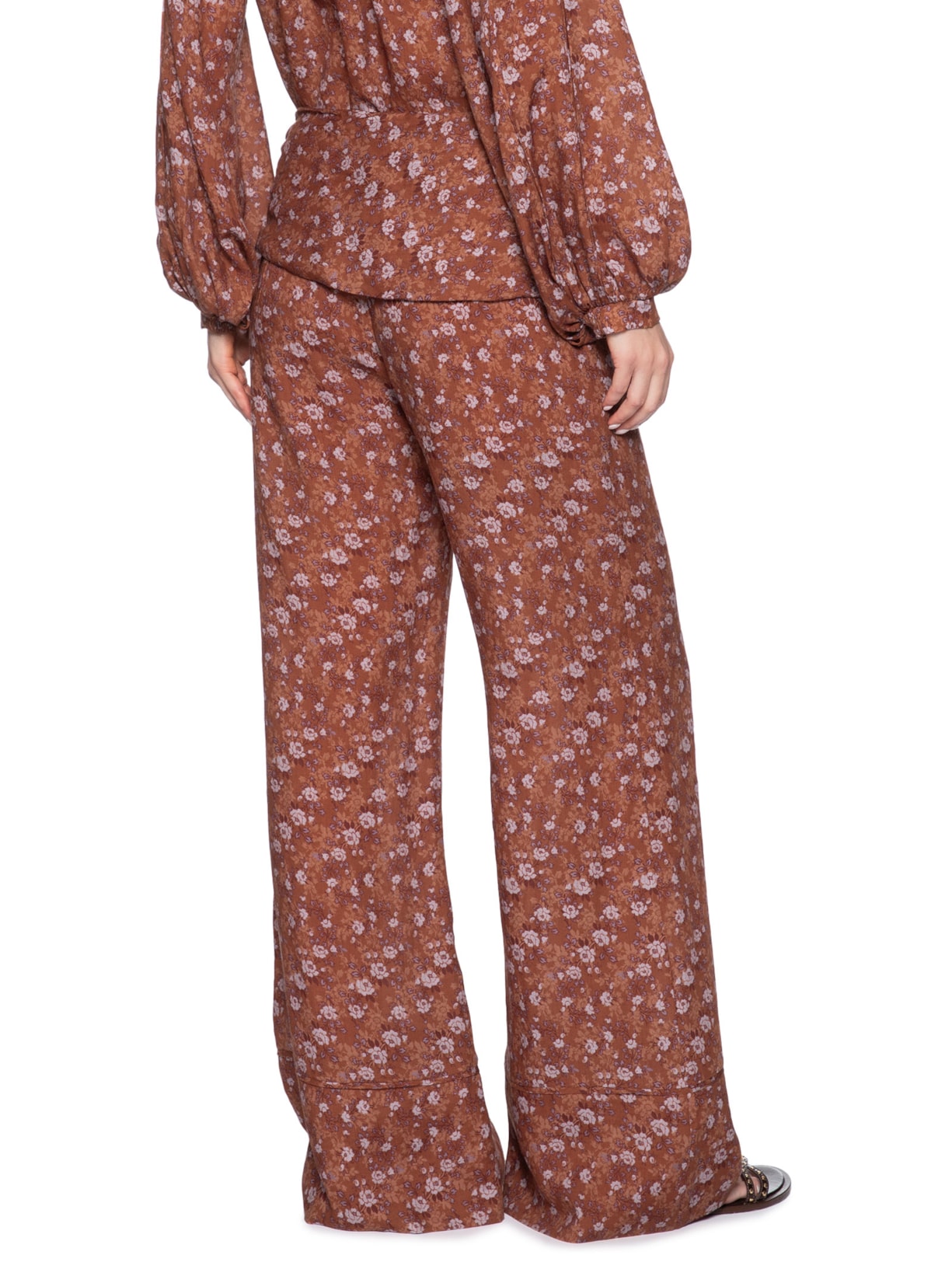 Calça Feminina Metais Estampa Roses Rosa Maria Filó