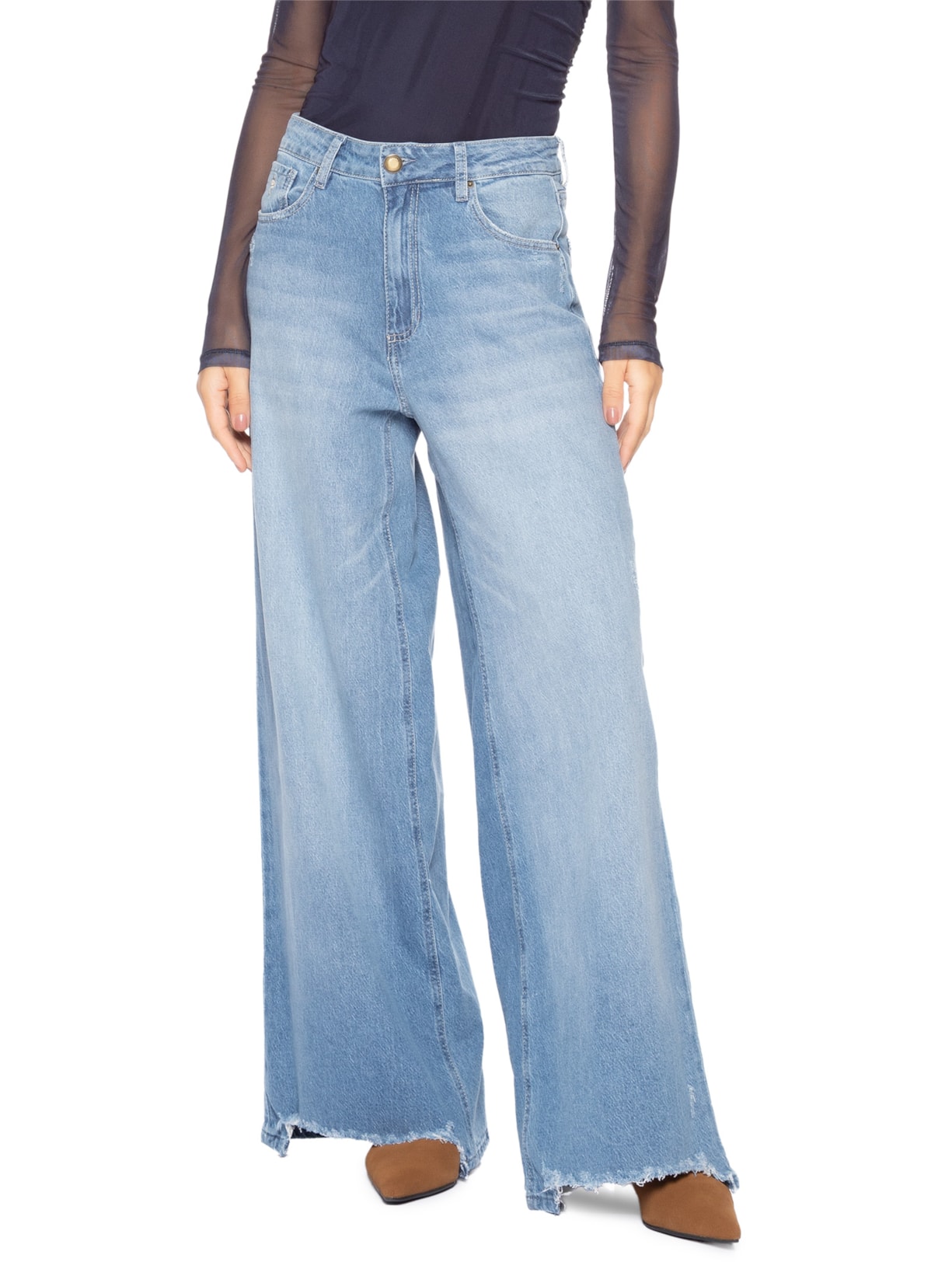 Calça Feminina Milan Destroyed Soft Azul Bo.bô