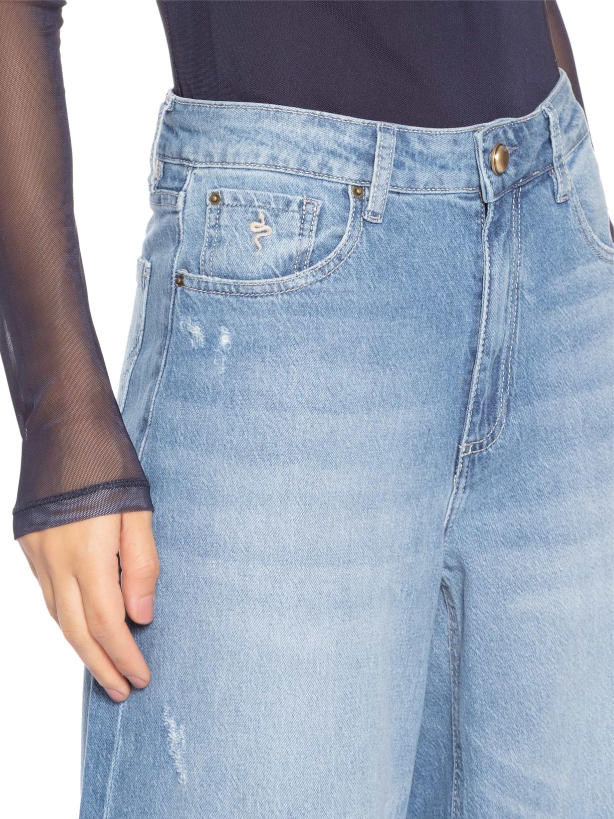 Calça Feminina Milan Destroyed Soft Azul Bo.bô