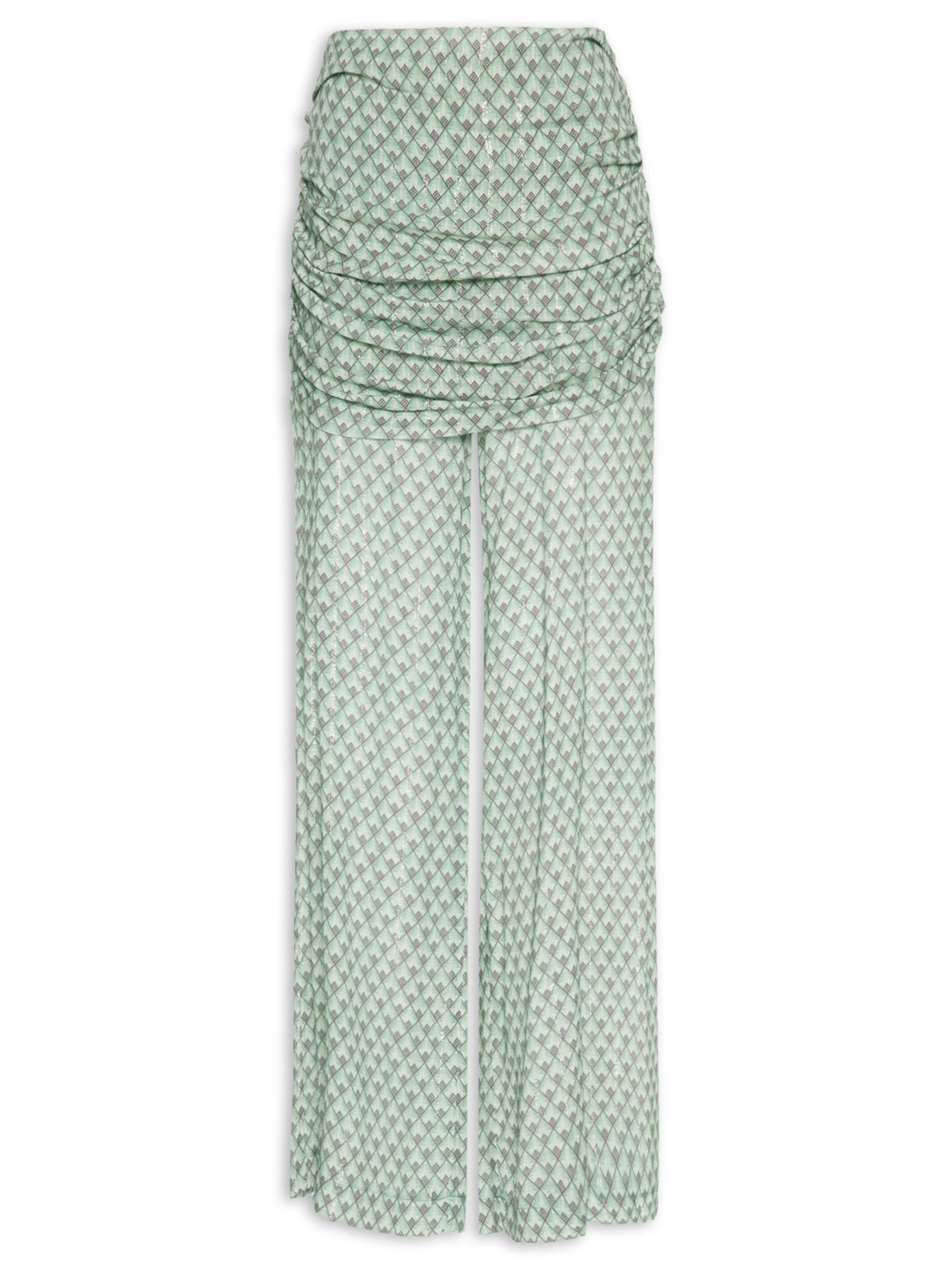 Calça Feminina Mini Flare Estampa Pacco - Verde