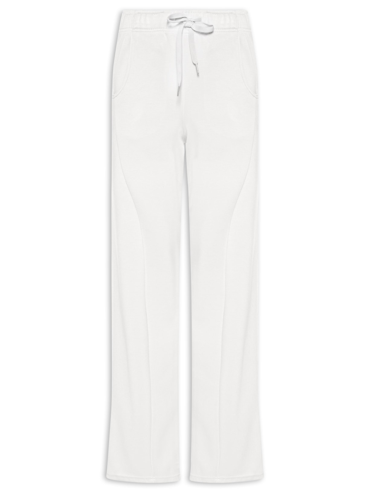 Calça Feminina Moletom Com Bolsos - Off White