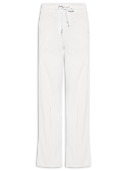 Calça Feminina Moletom Com Bolsos - Off White