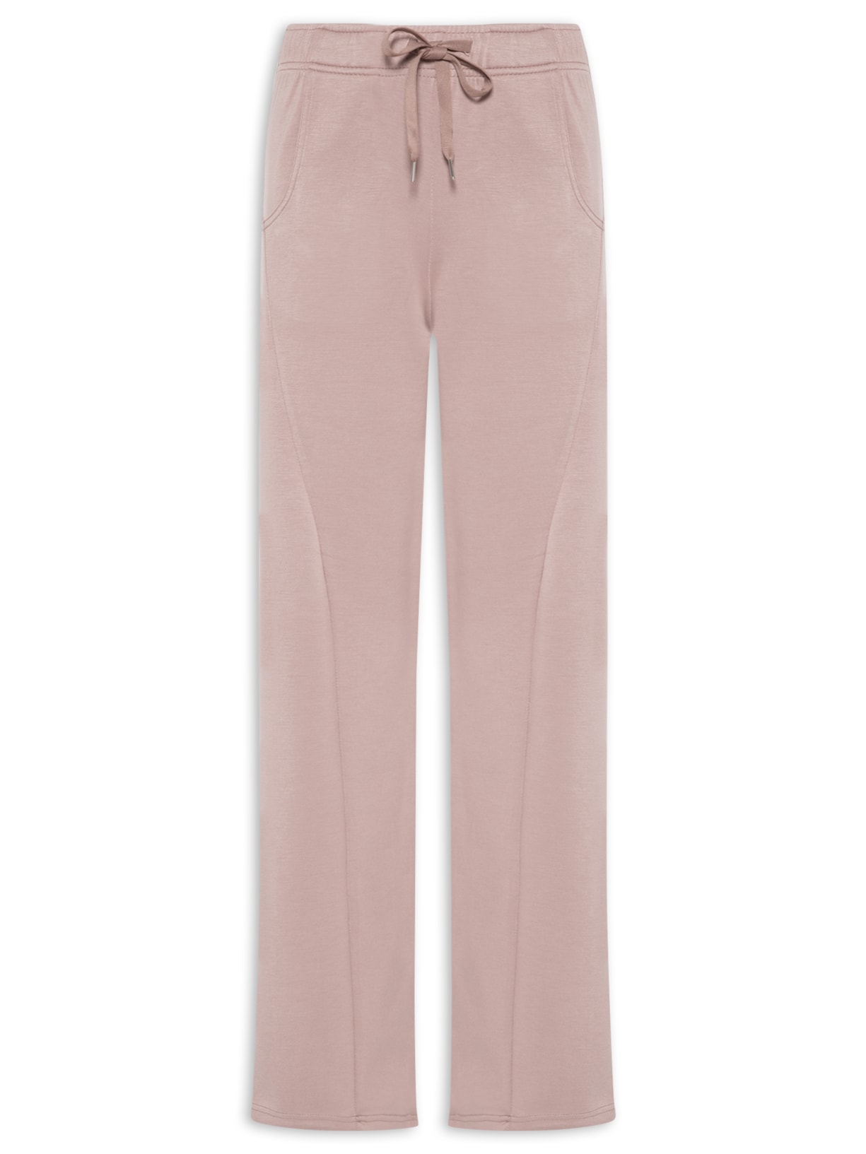 Calça Feminina Moletom Com Bolsos Rosa Basiq