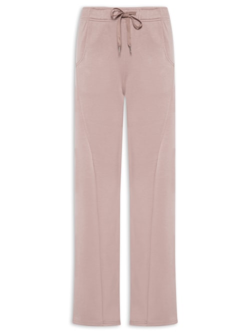 Calça Feminina Moletom Com Bolsos - Rosa