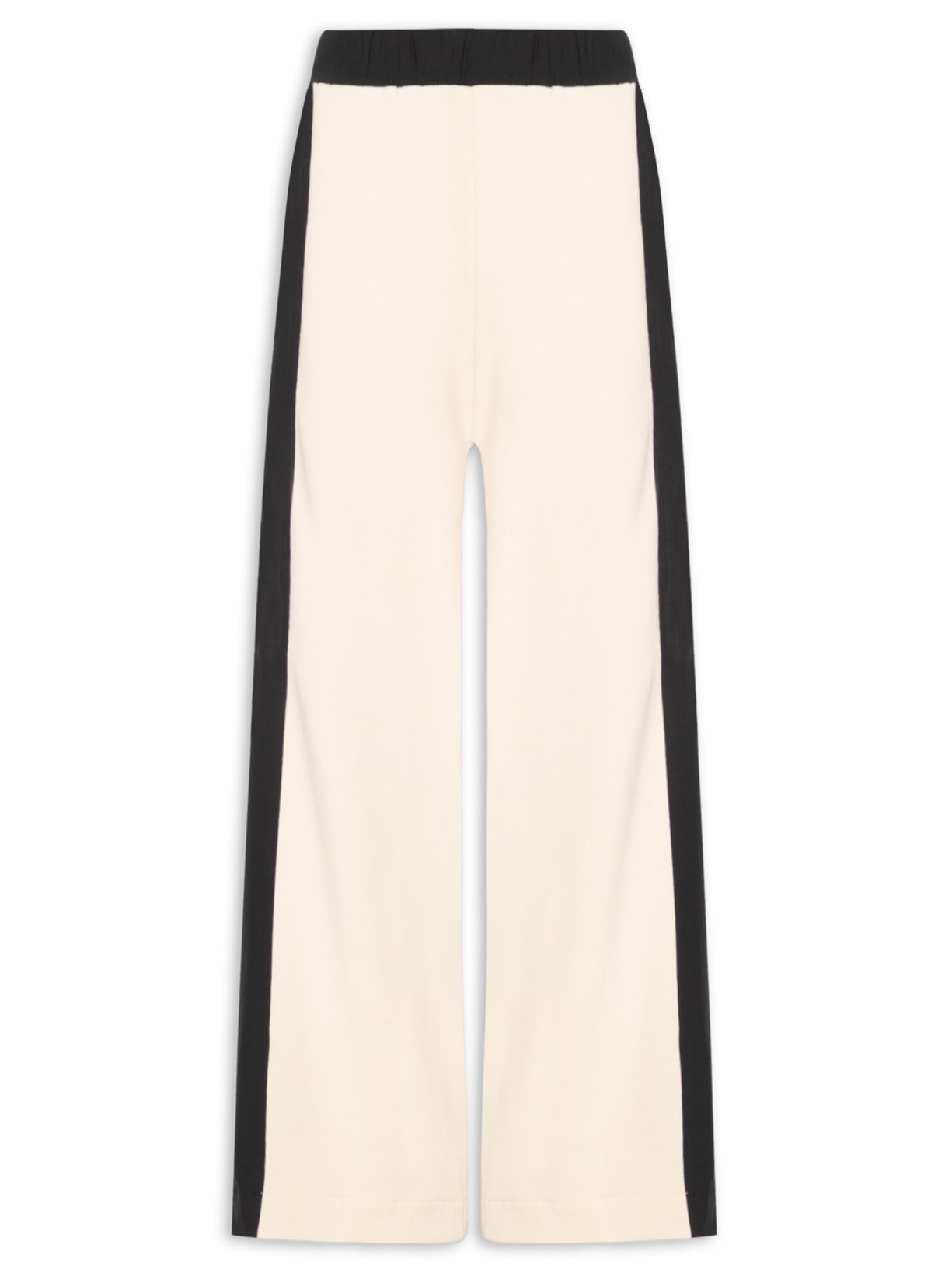 Calça Feminina Moletom com Nylon - Off White