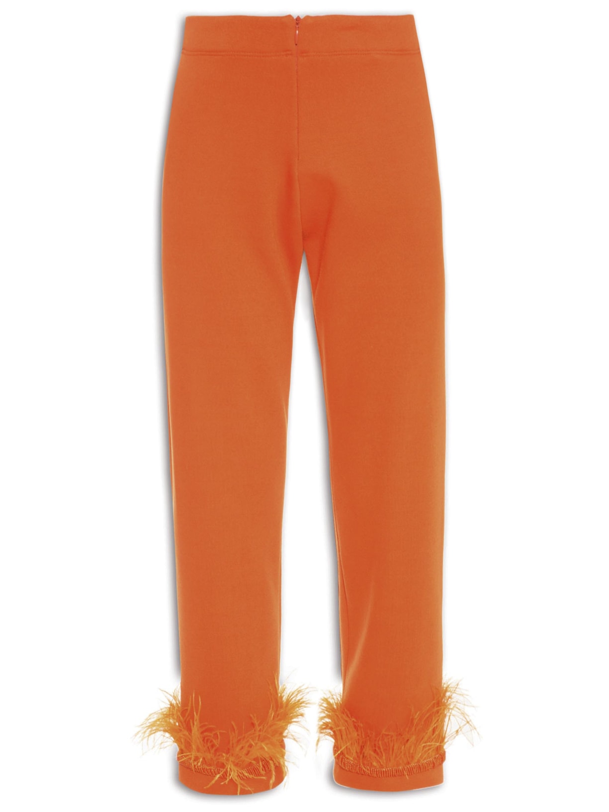 Calça Feminina Moletom Com Plumas - Laranja