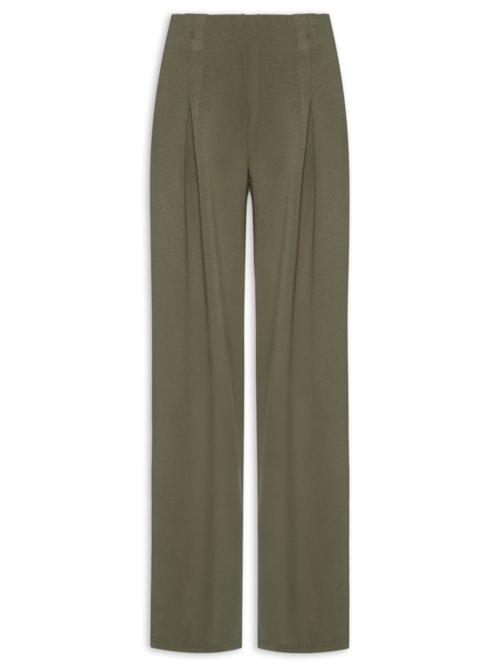Calça Feminina Moletom com Pregas – Verde