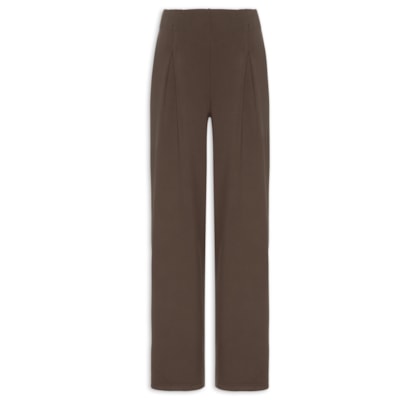 Calça Feminina Moletom com Pregas - Marrom