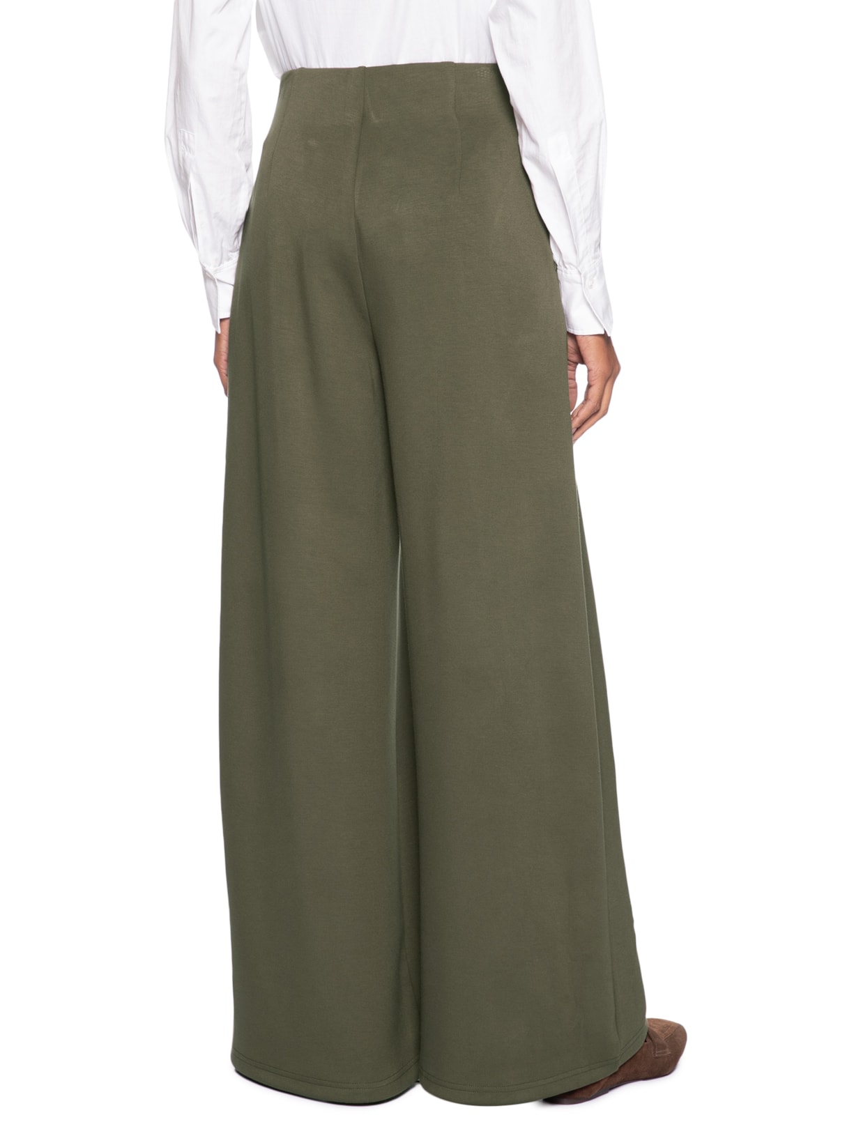 Calça Feminina Moletom com Pregas Verde Basiq