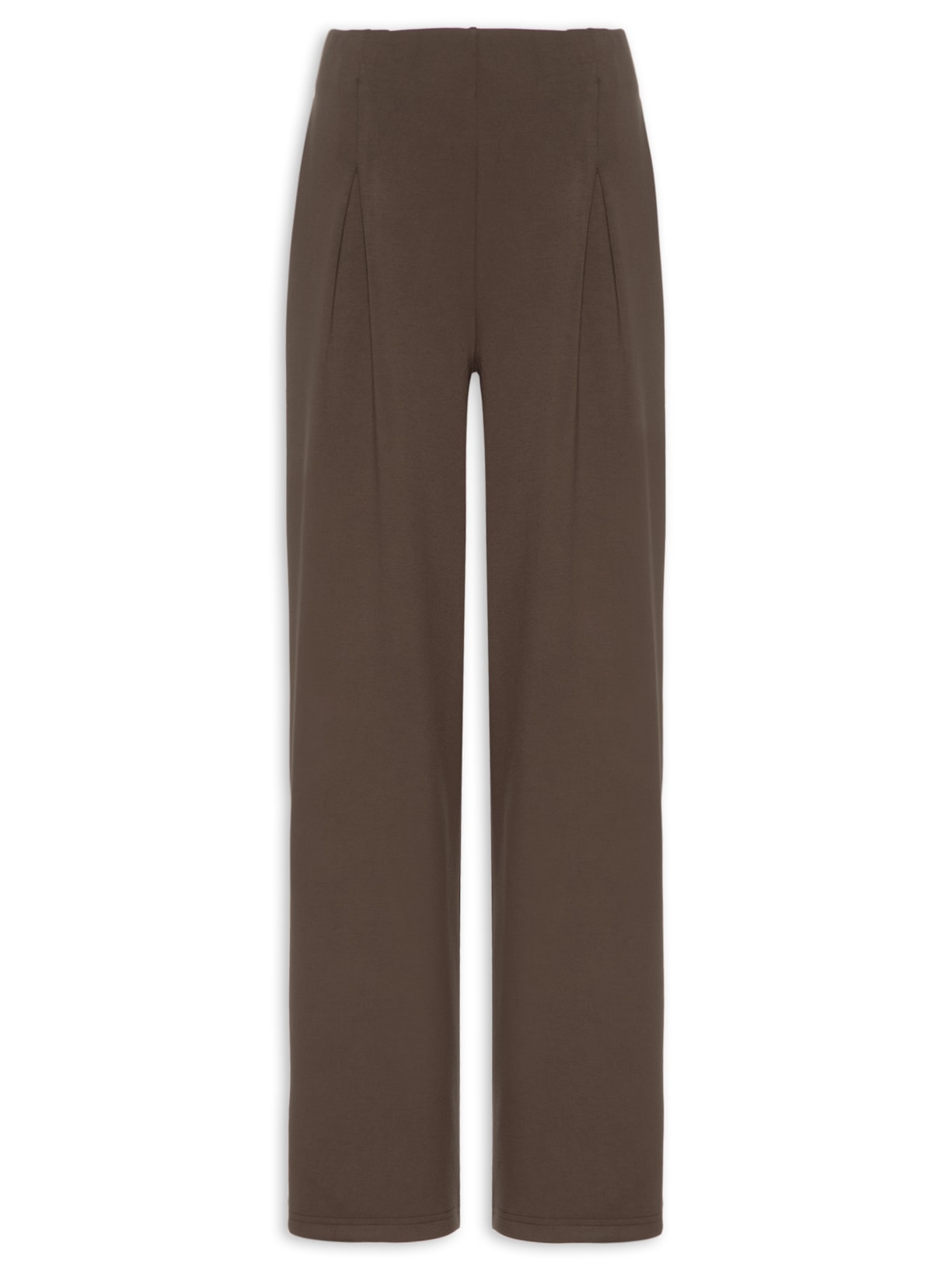 Calça Feminina Moletom com Pregas – Marrom Basiq