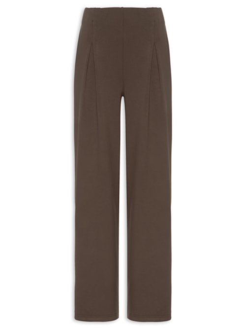 Calça Feminina Moletom com Pregas – Marrom