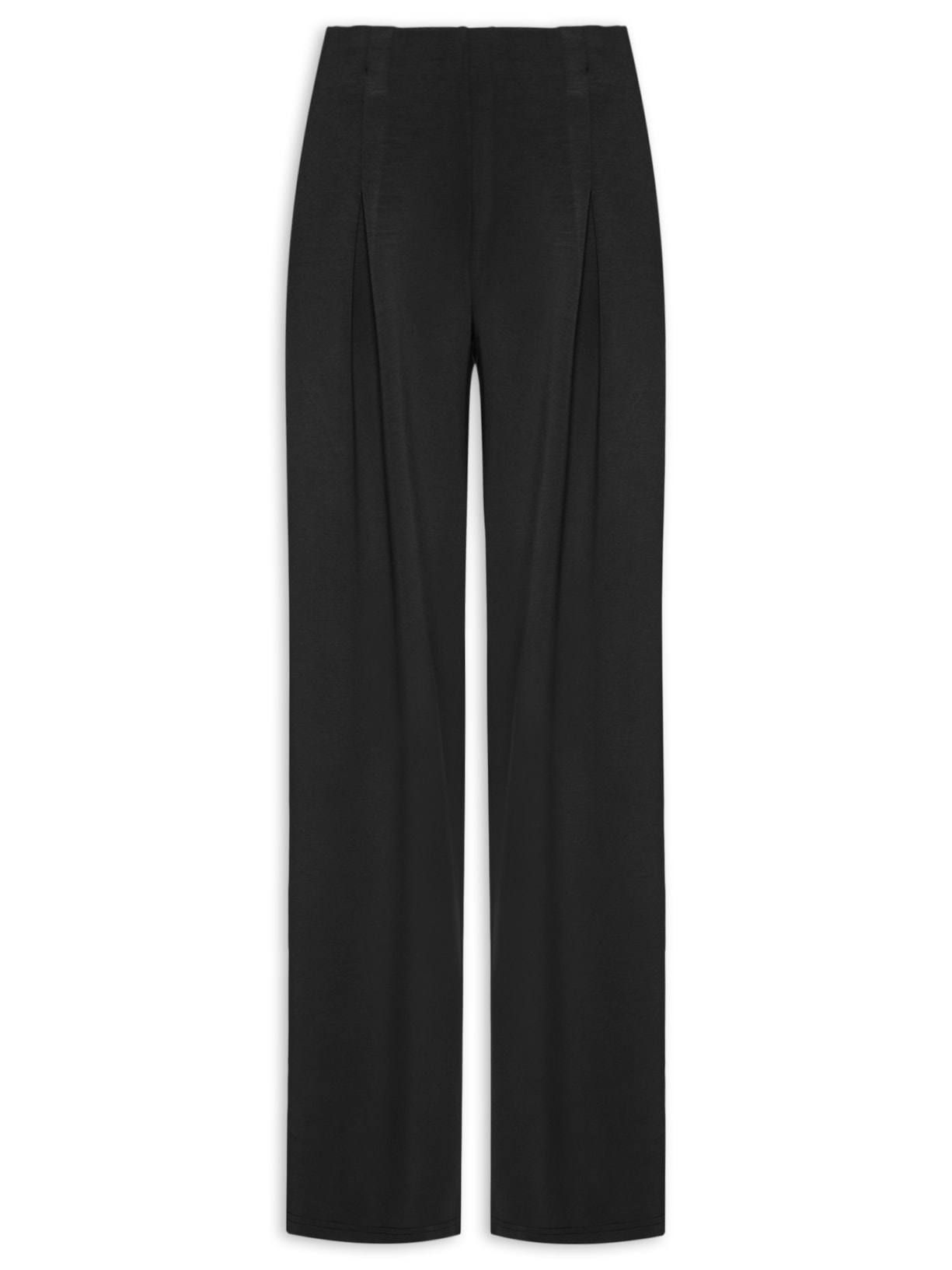 Calça Feminina Moletom com Pregas – Preto Basiq
