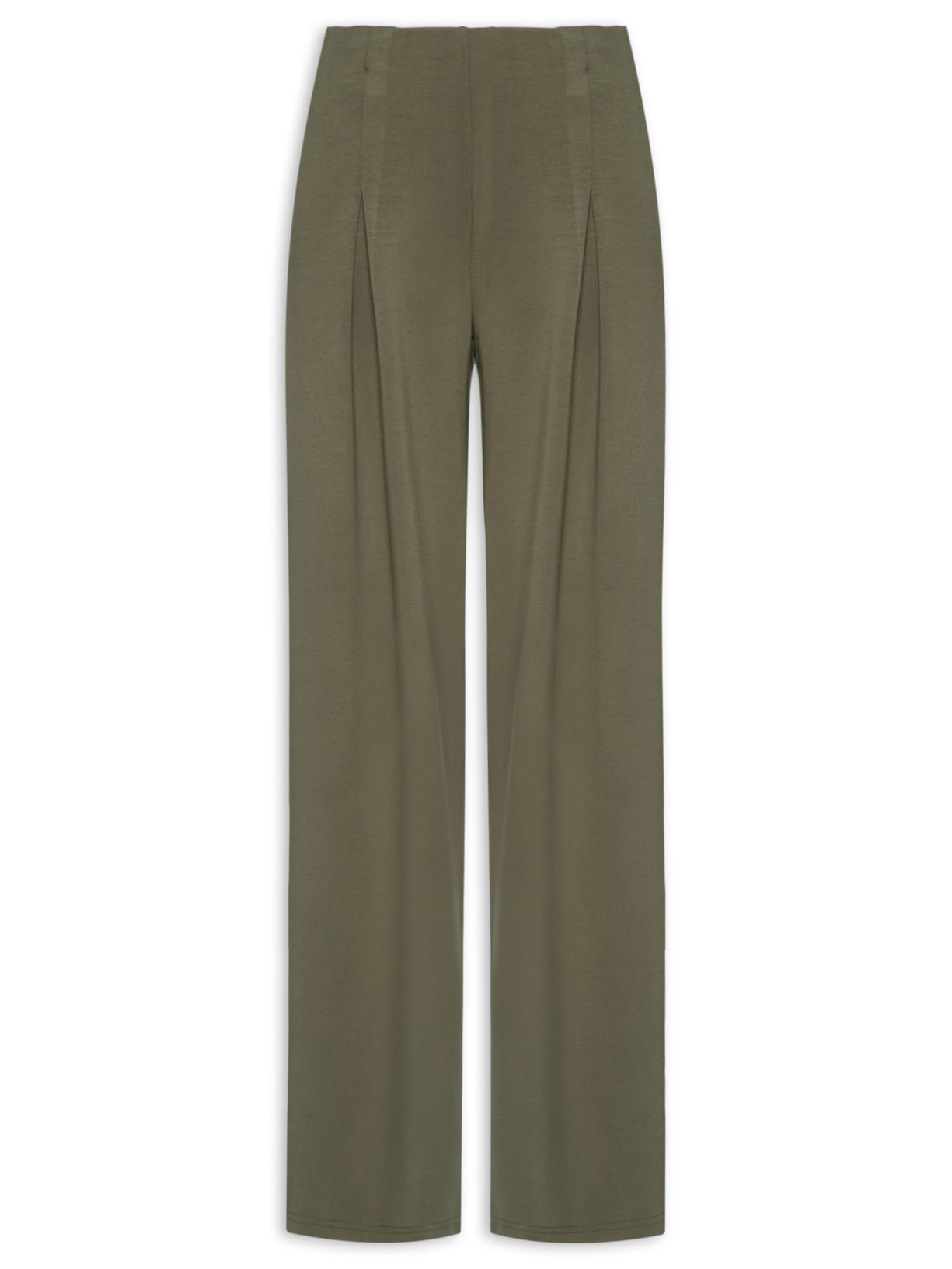Calça Feminina Moletom com Pregas – Verde Basiq
