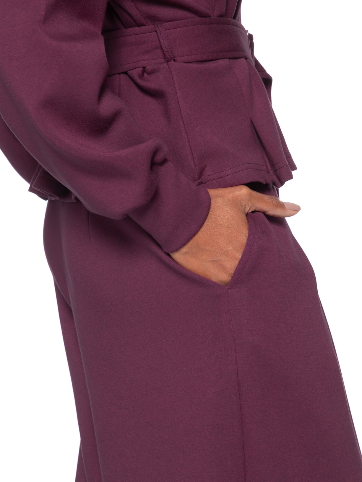 Calça Feminina Moletom com Pregas – Vermelho Basiq