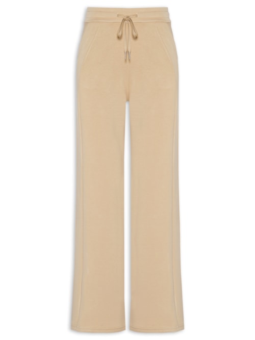 Calça Feminina Moletom Pantalona - Bege
