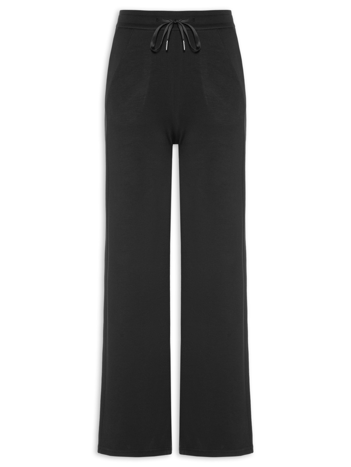 Calça Feminina Moletom Pantalona Preto Basiq