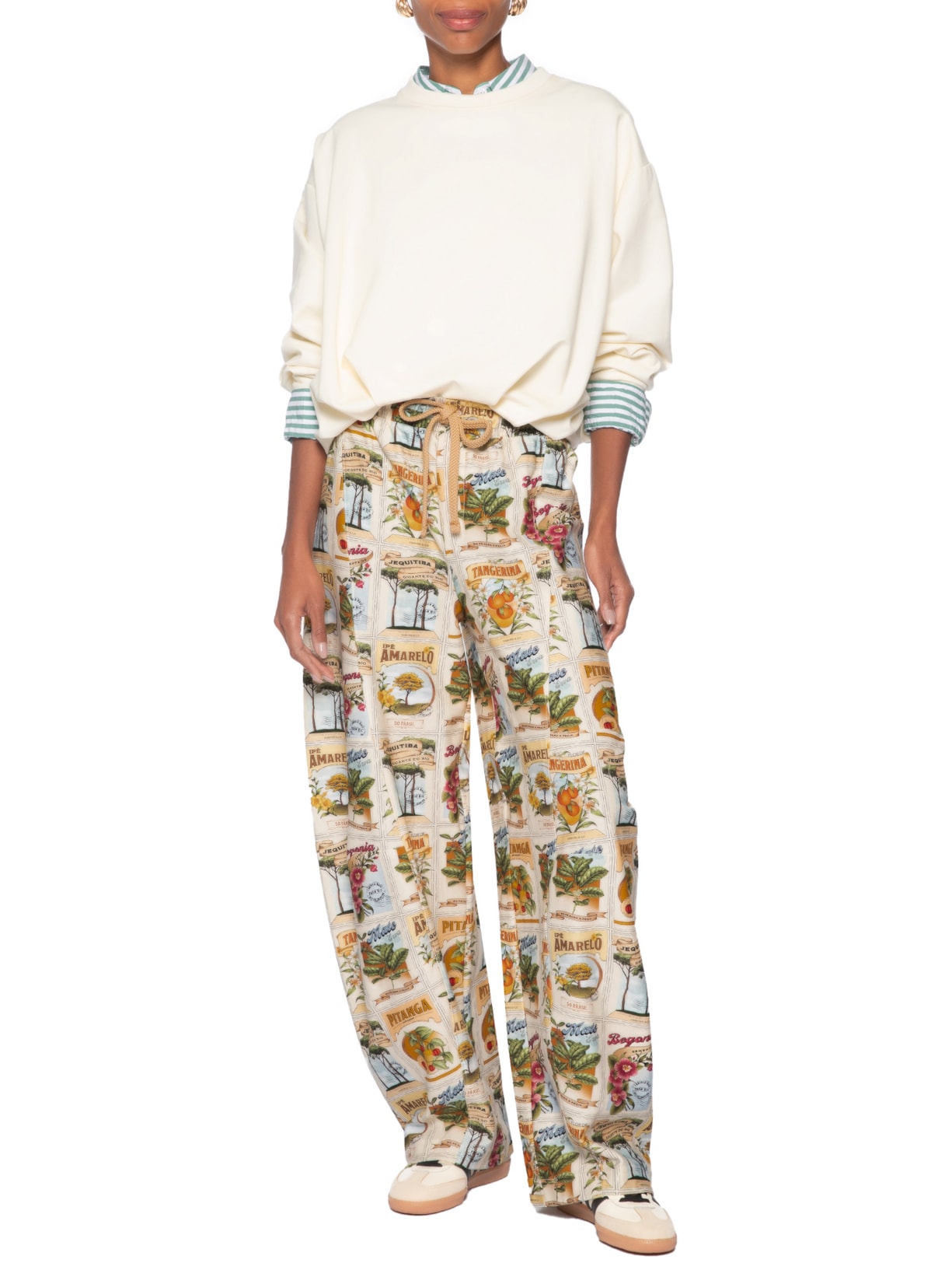Calça Feminina Moletom Selos do Brasil Branco Farm