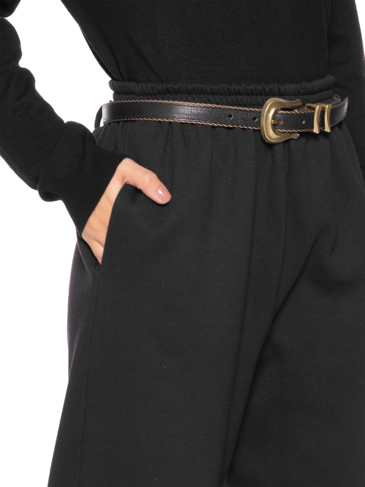 Calça Feminina Moletom Tony Preto Paula Raia