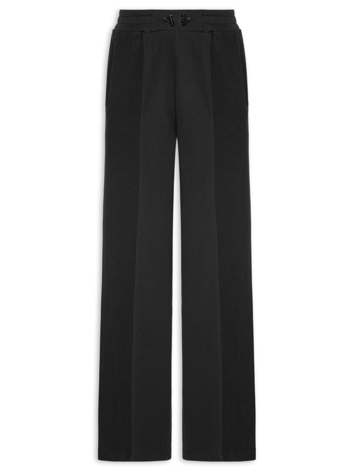 Calça Feminina Moletom Wide Preto Animale Jeans