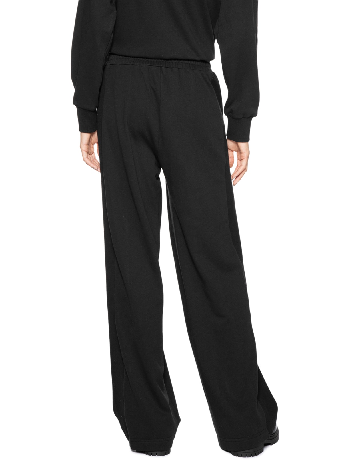 Calça Feminina Moletom Wide Preto Animale Jeans