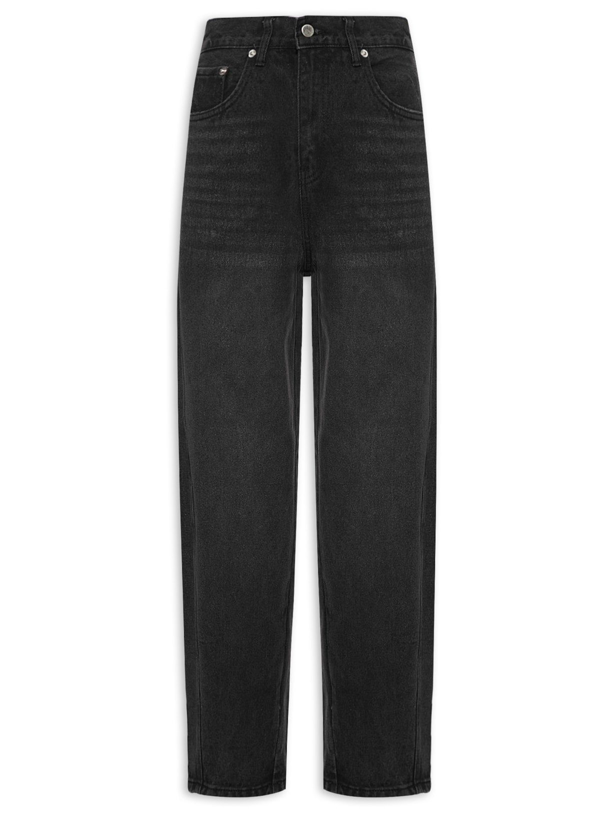 Calça Feminina Mom Com Recorte - Preto