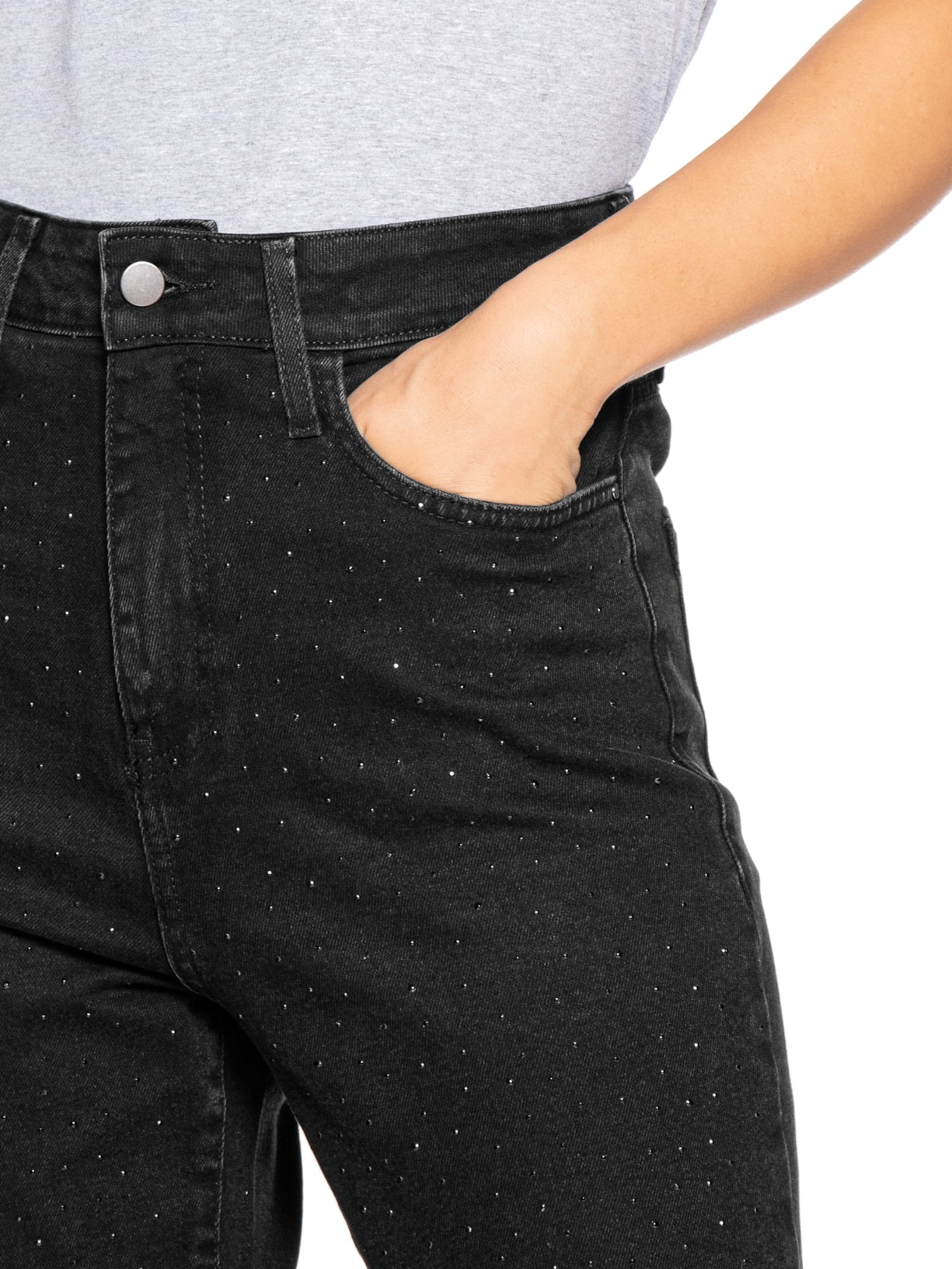 Calça Feminina Mom Jeans Preto Basiq