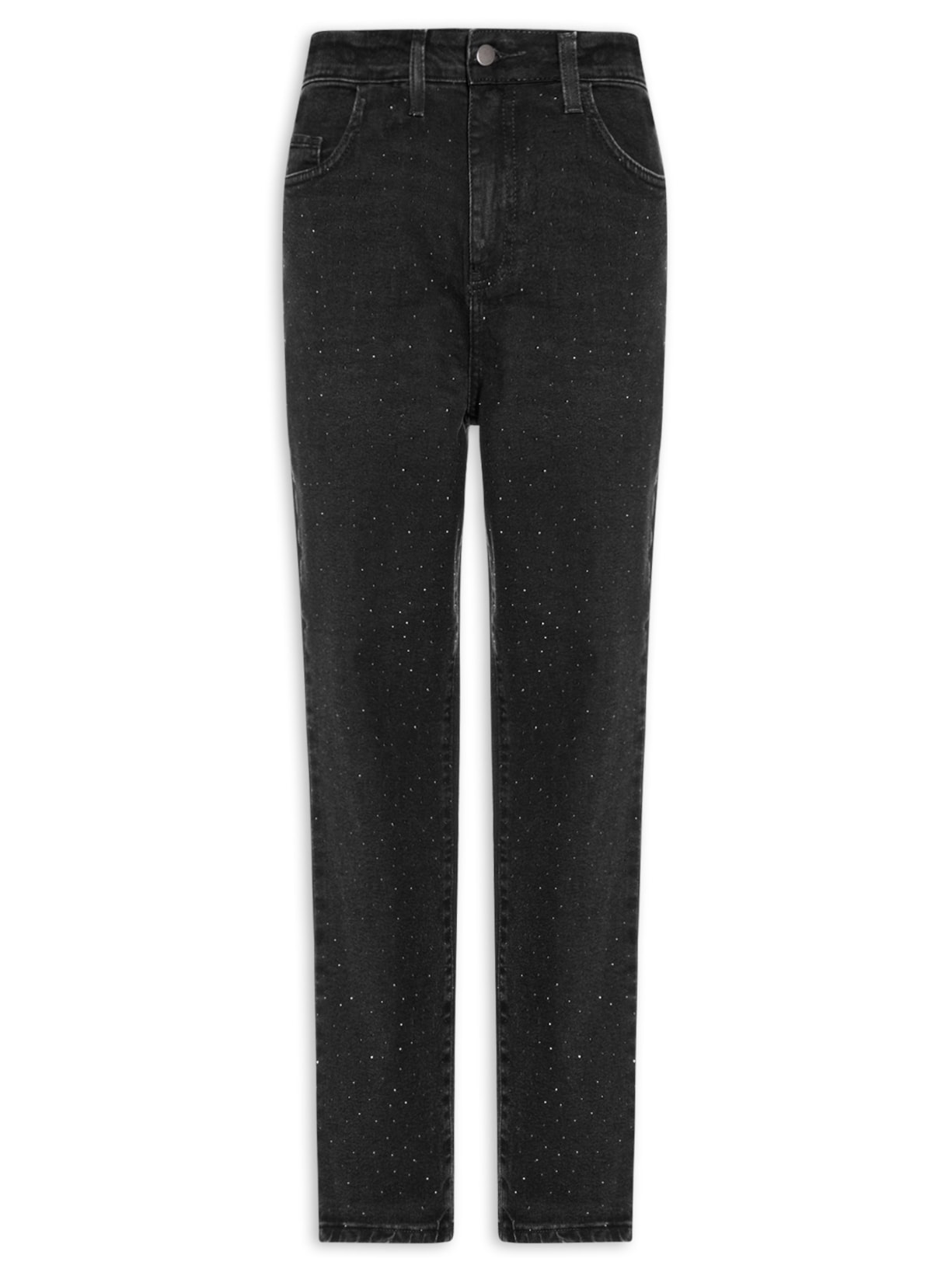 Calça Feminina Mom Jeans Preto Basiq
