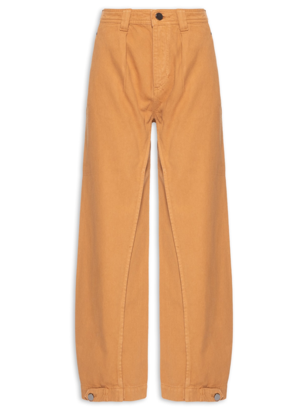 Calça Feminina Nervura Frente Barrel Marrom Animale