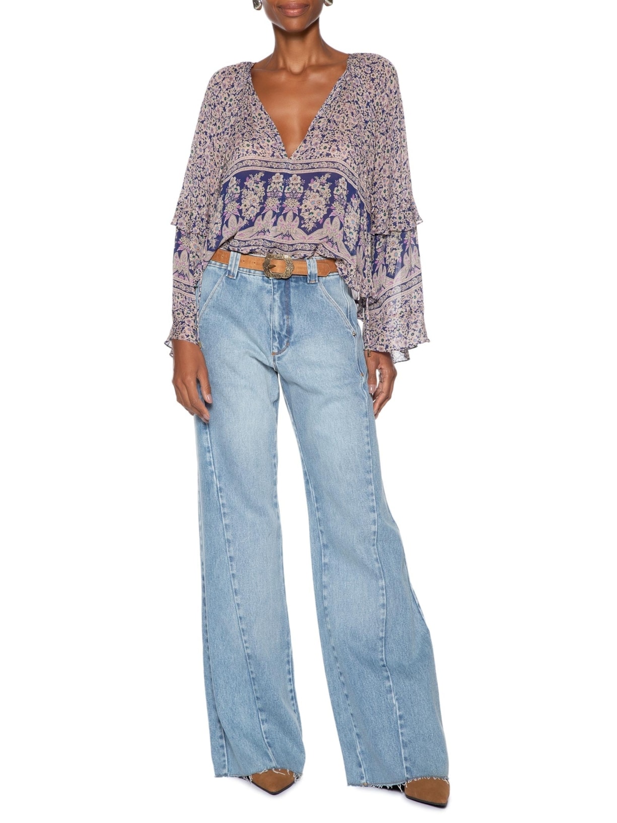 Calça Feminina New Reta Azul Animale