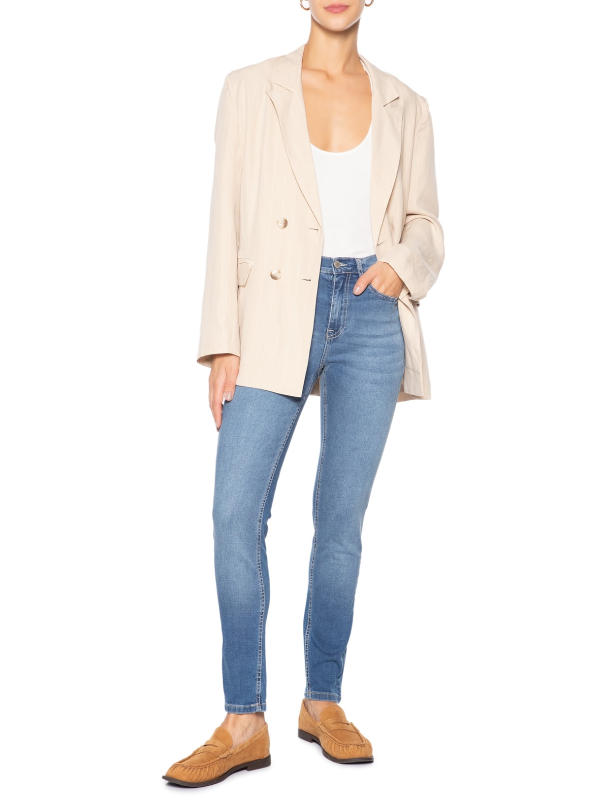 Calça Feminina Nora Md Skn Azul Tommy Jeans