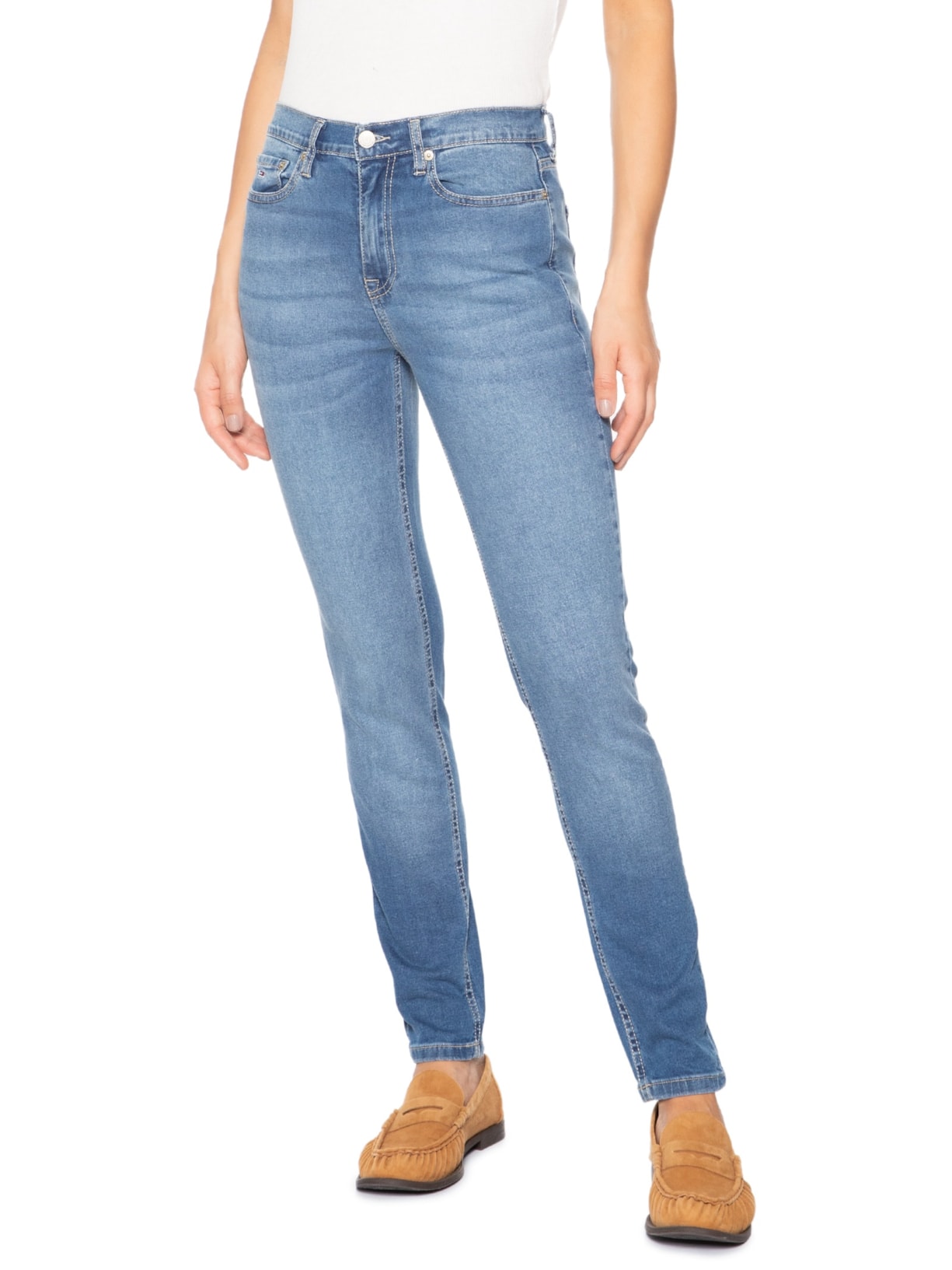 Calça Feminina Nora Md Skn Azul Tommy Jeans