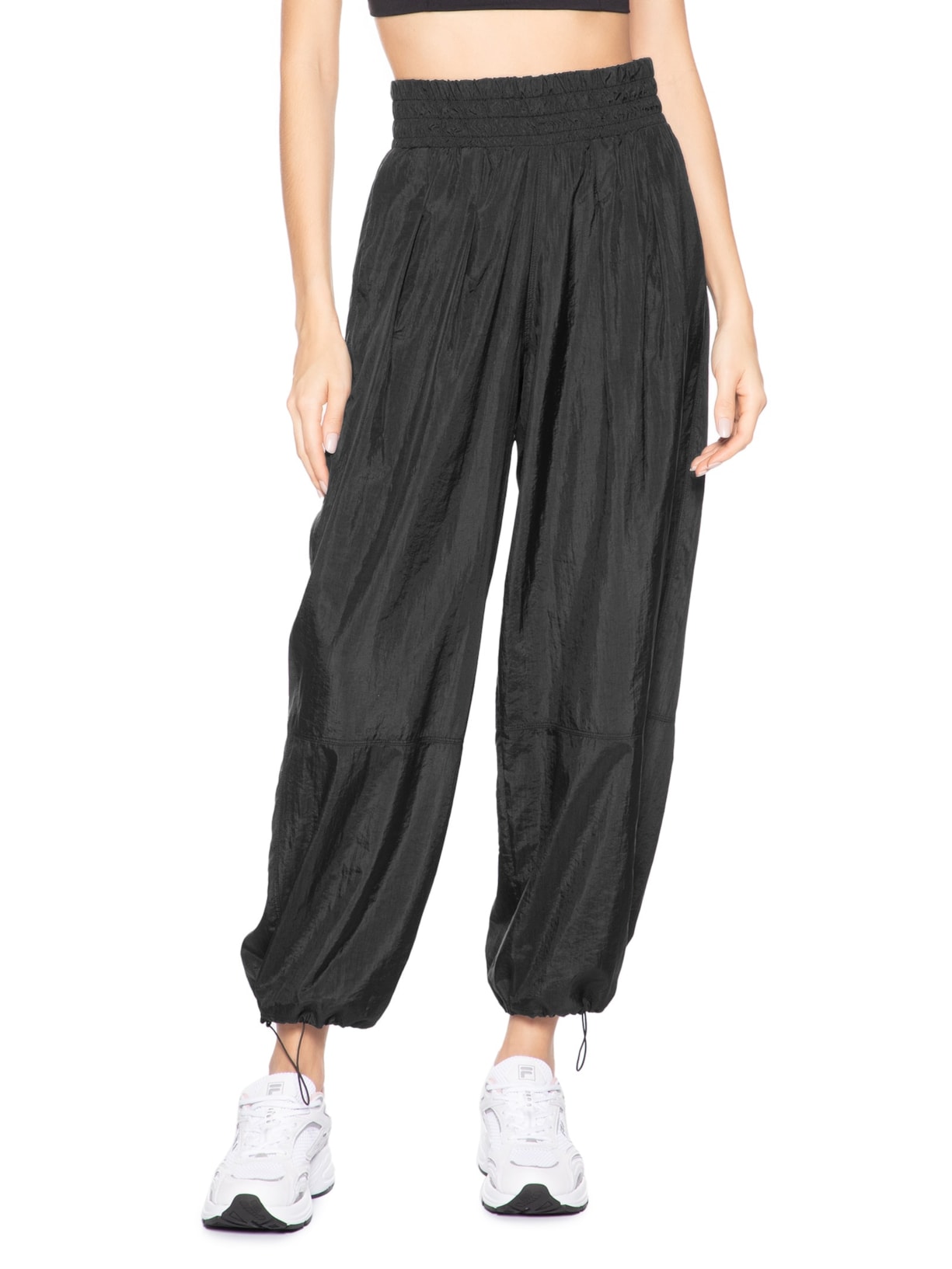 Calça Feminina Nylon Classic Sports Preto Fila