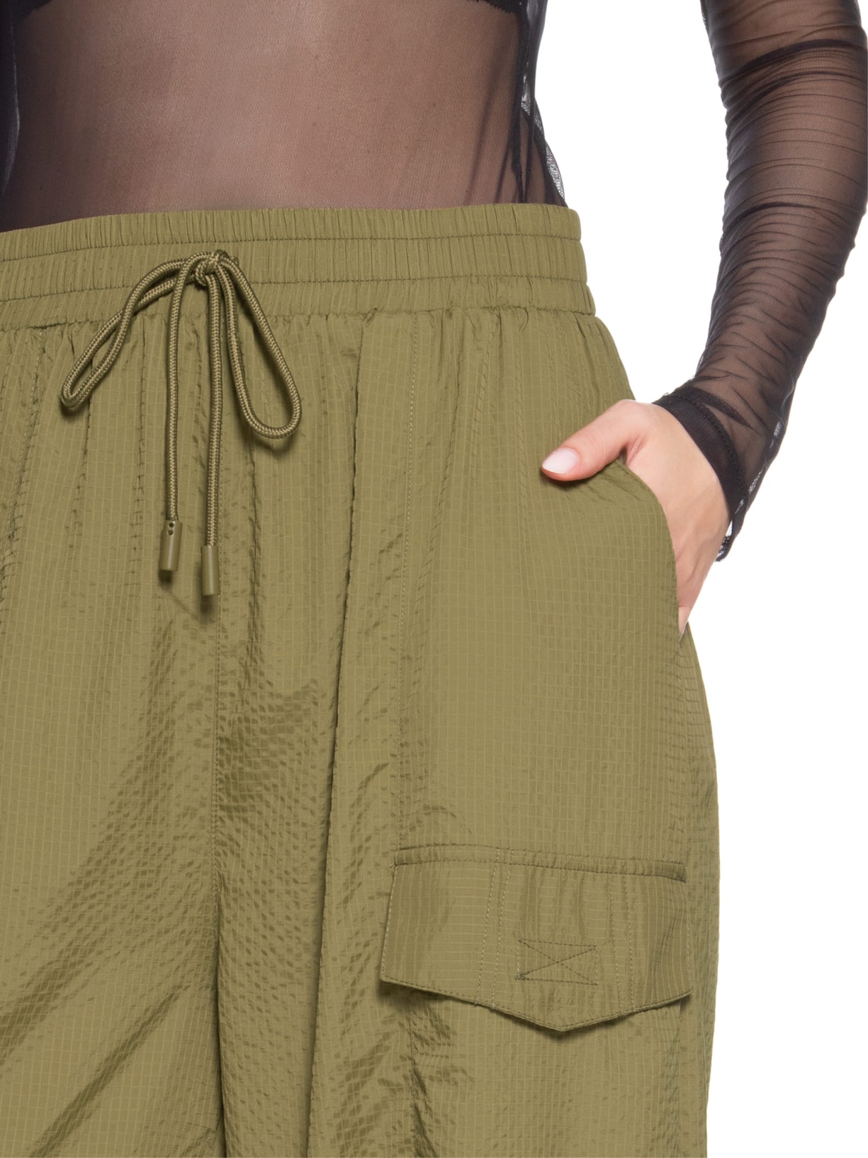 Calça Feminina Nylon Leve Ampla Verde Animale Jeans