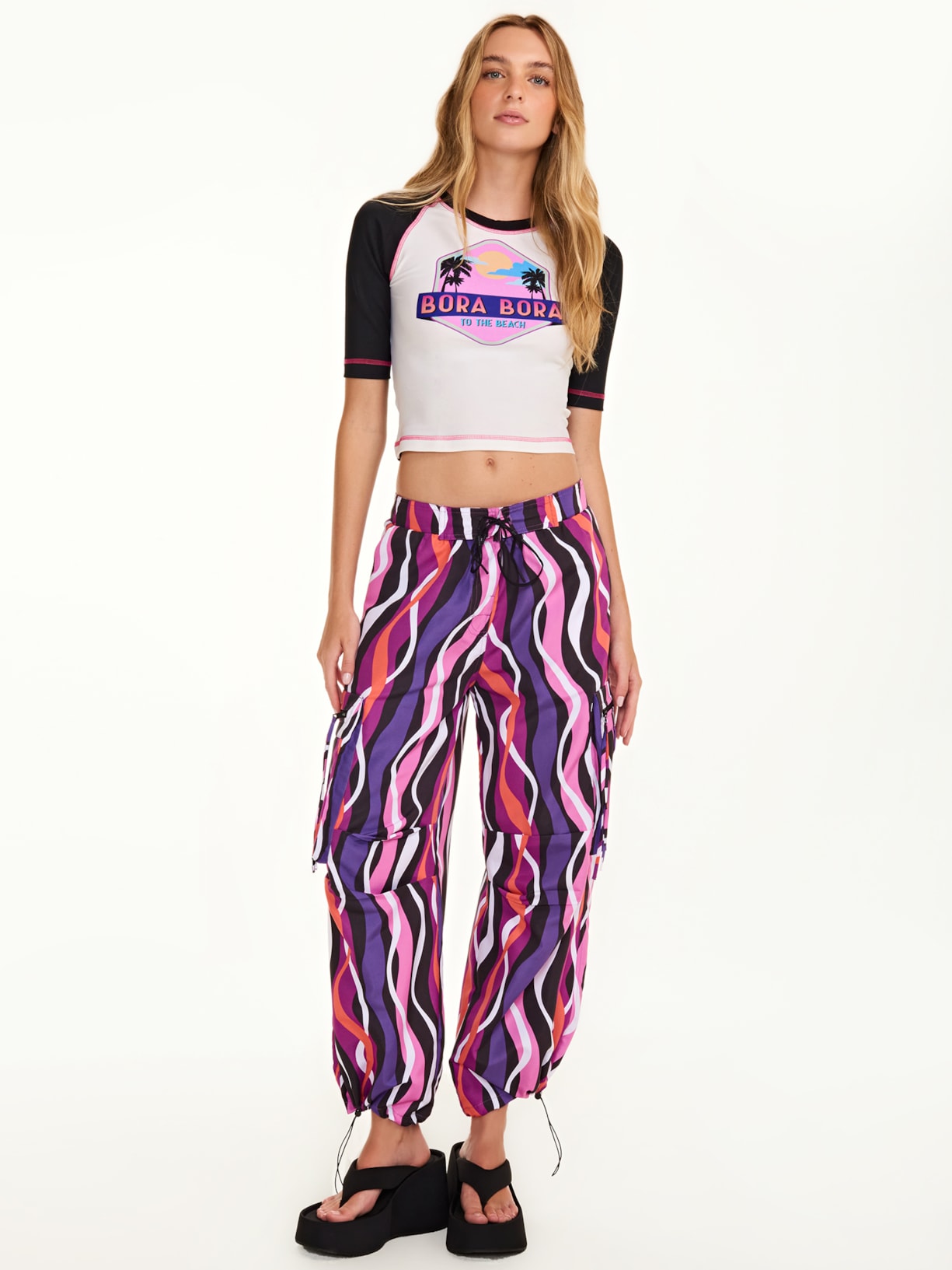 Calça Feminina Nylon Nazaré Roxo Triya + Nv