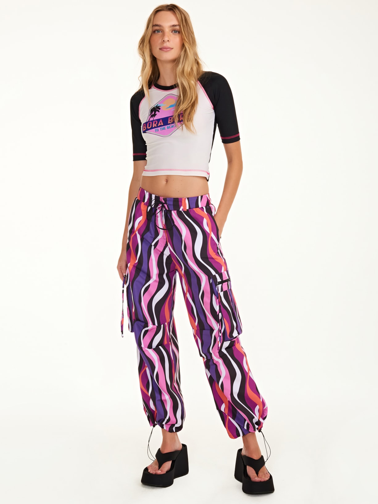 Calça Feminina Nylon Nazaré Roxo Triya + Nv