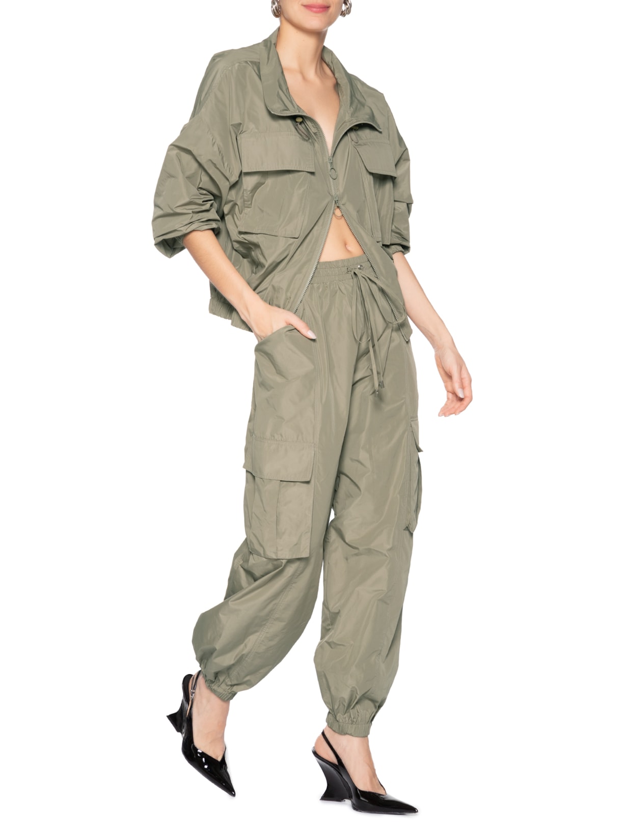 Calça Feminina Nylon Nova Verde Nk