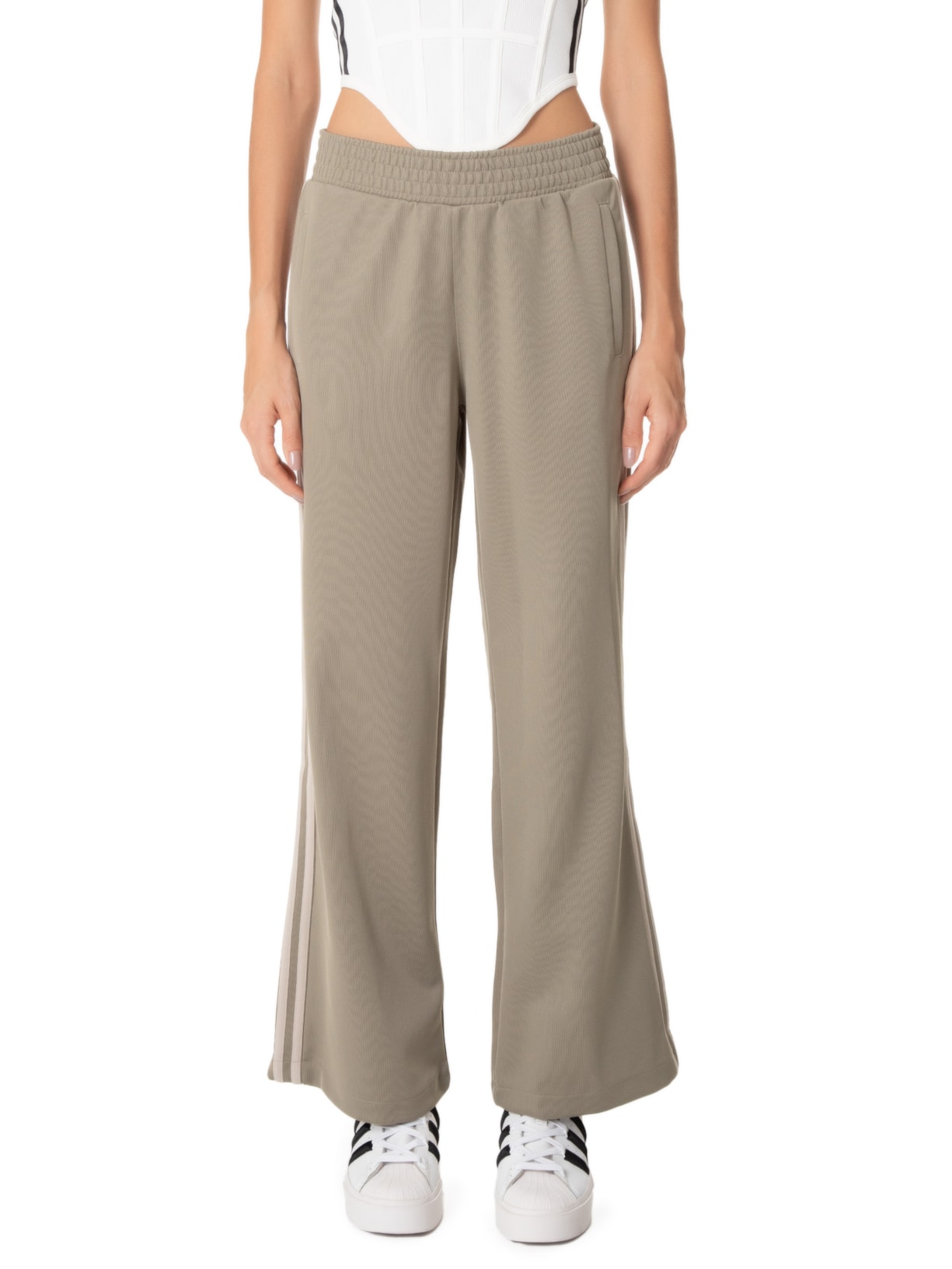 Calça Feminina Og Warm Up Wide Leg Verde Adidas Originals