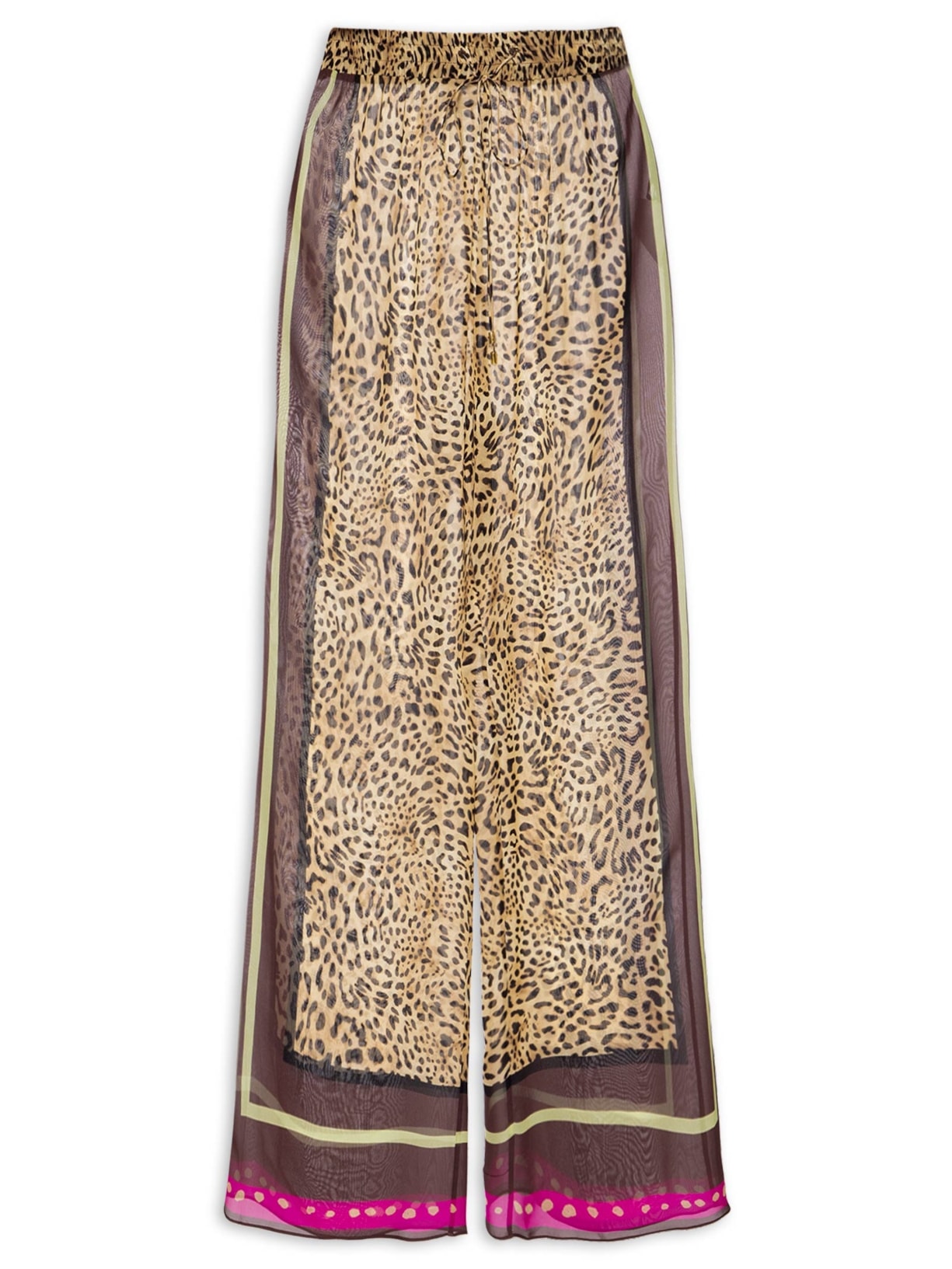 Calça Feminina Onça Lenço Barrado Resort Marrom Animale Resort
