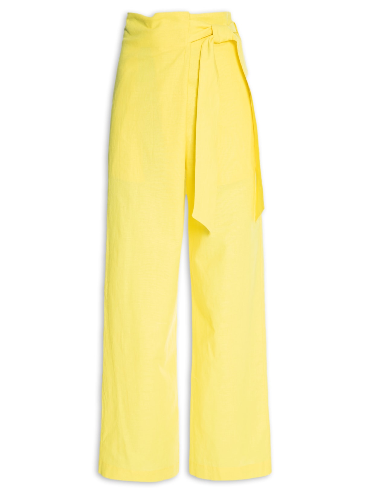 Calça Feminina Over Amarração Aurora - Amarelo