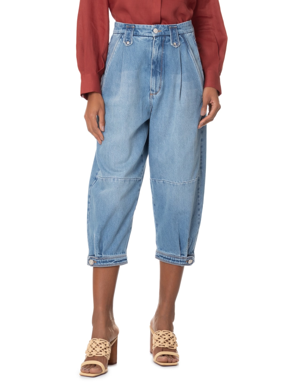 Calça Feminina Over Denim Azul Animale