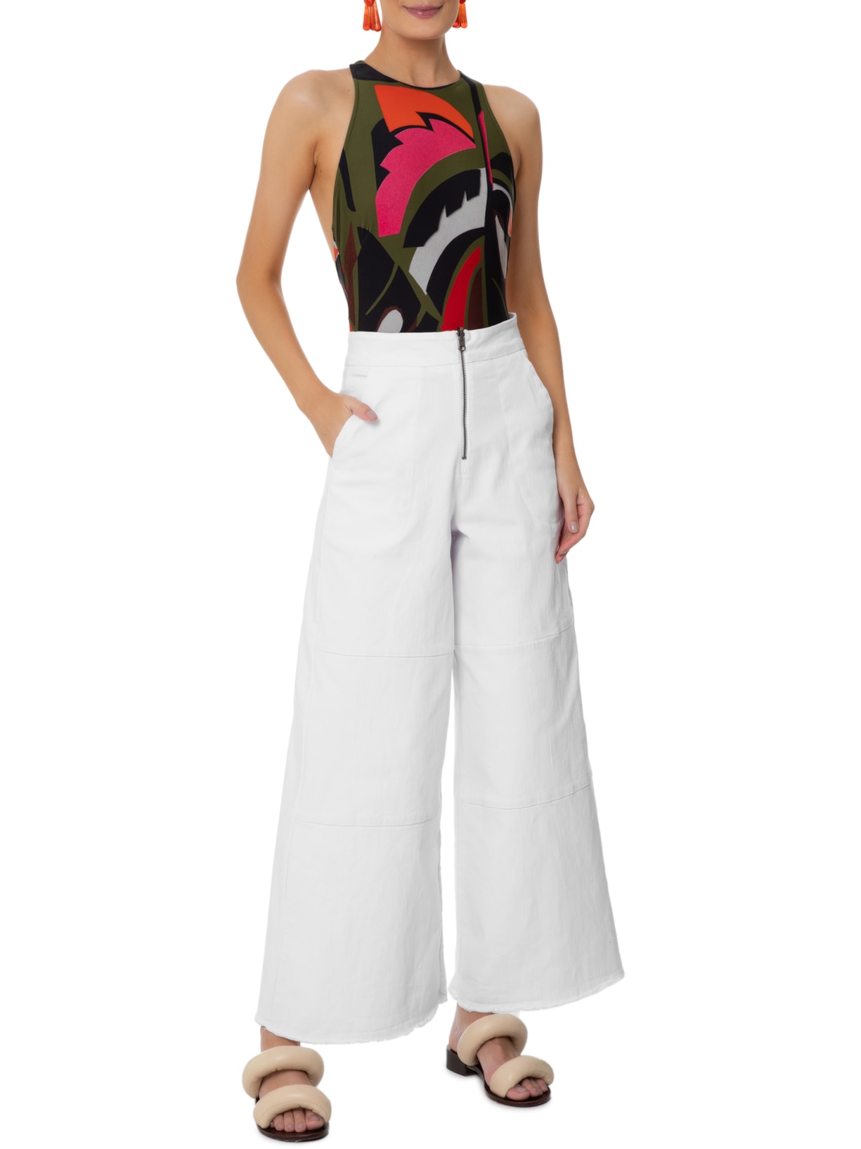 Calça Feminina Over Reversible Branco Osklen