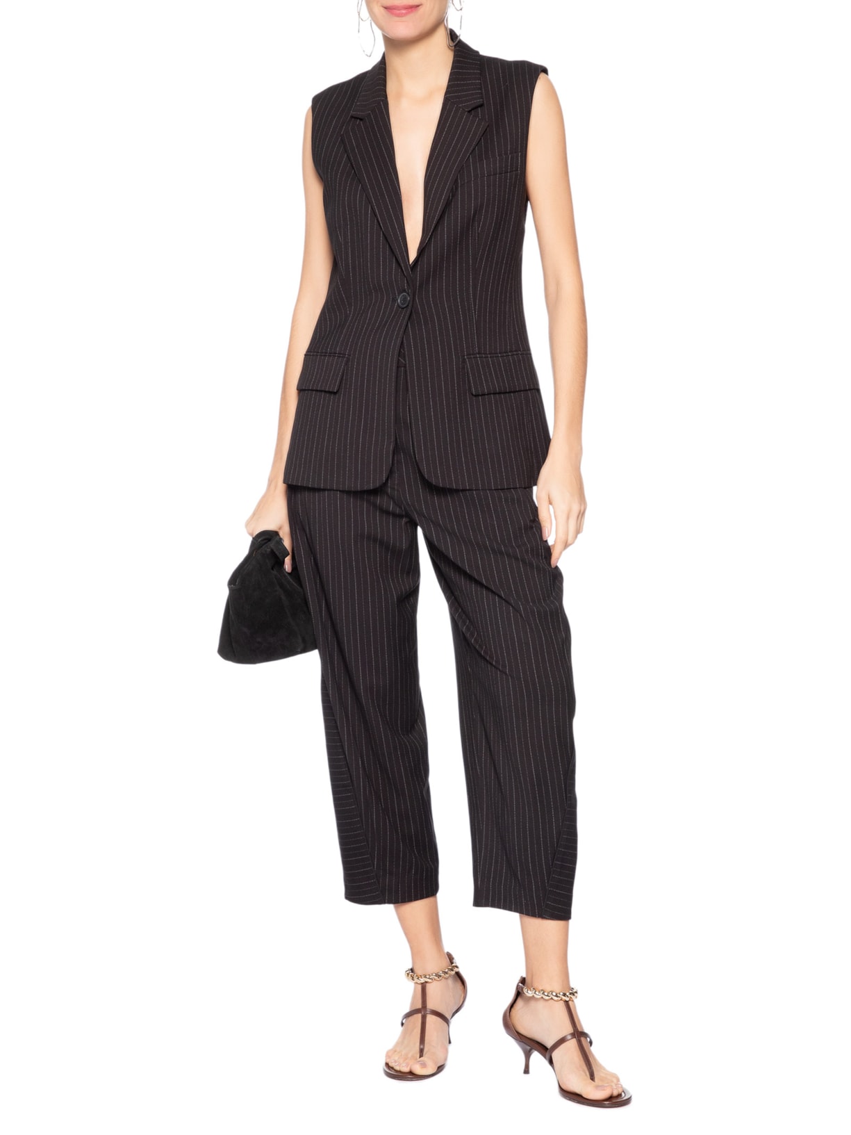 Calça Feminina Over Risca – Preto Animale