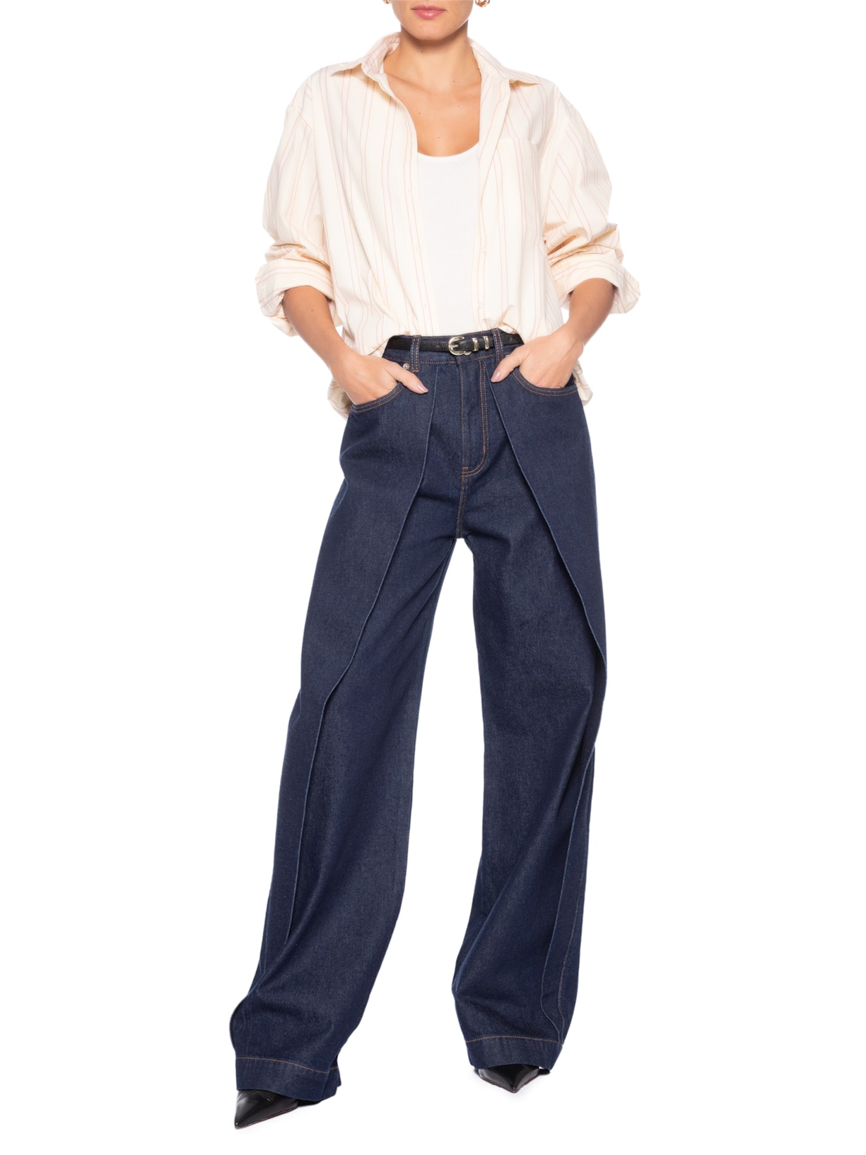 Calça Feminina Overlap Azul J'01