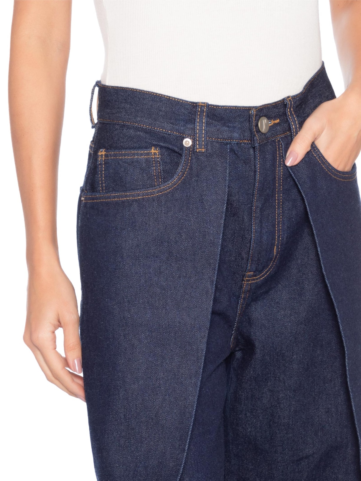 Calça Feminina Overlap Azul J'01