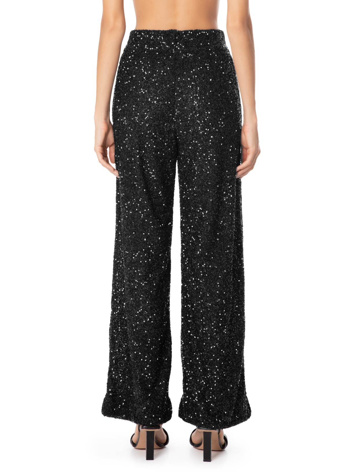 Calça Feminina Paetê Preto Animale