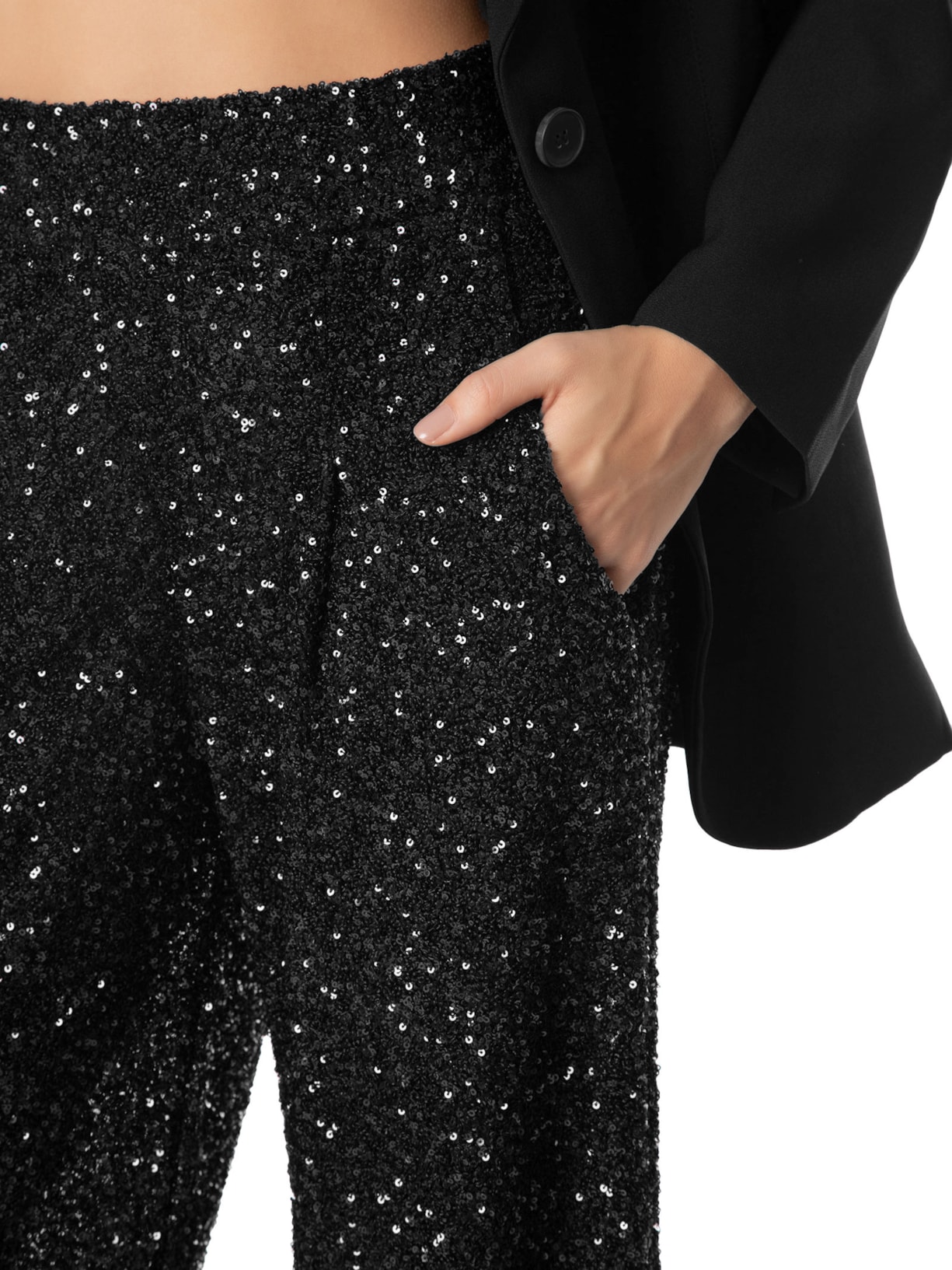 Calça Feminina Paetê Preto Animale